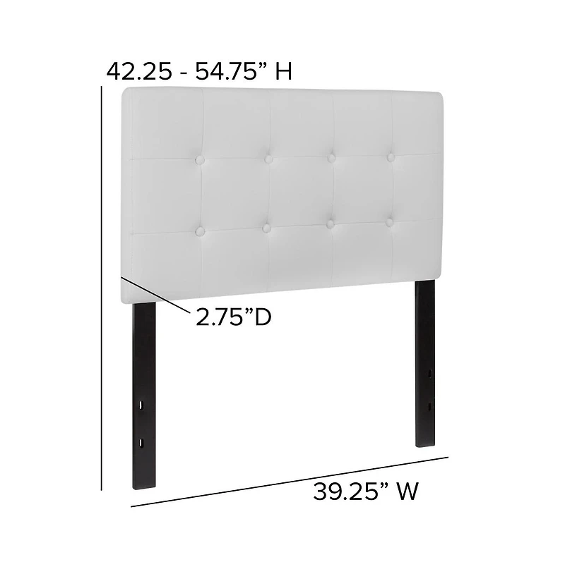 Button Tufted Twin Upholstered Headboard