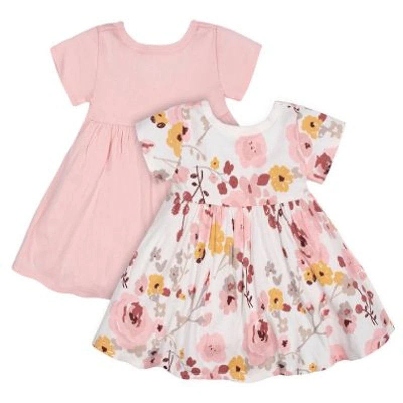 Gerber Baby Girls Floral Short Sleeve Dresses 2 Pack