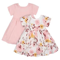 Gerber Baby Girls Floral Short Sleeve Dresses 2 Pack