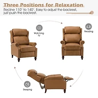 Pierce Genuine Leather Recliner with Nailhead Trims