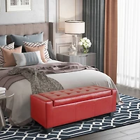 Homcom Modern Hardwood Ottoman Storage Sofa with Thick Square Legs and Solid Base