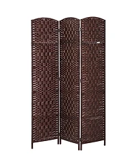 Homcom 3 Panel Resin Wicker Folding Room Divider Privacy Screen Home Office