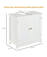Homcom Wooden Under Sink Bathroom Storage Cabinet 3 Shelves Vanity,