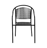 Emma+Oliver Commercial Grade 5 Pack Indoor-Outdoor Steel Patio Arm Chair With Round Back