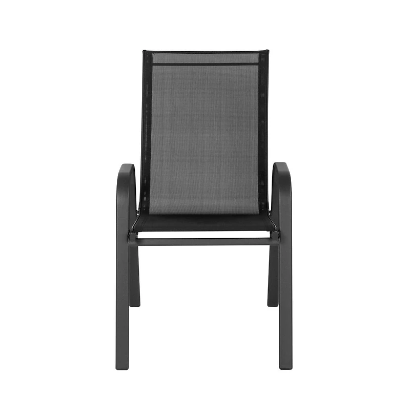 Set Of 4 Manado Series Metal Stacking Patio Chairs With Flex Comfort Material