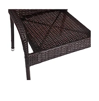 Sala Stacking All-Weather Wicker Wrapped Powder Coated Steel Patio Club Chairs For Indoor And Outdoor Use