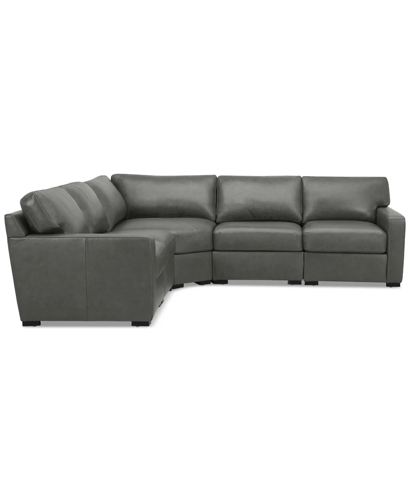 Radley 113" 5-Pc. Leather Wedge L Shape Modular Sectional, Created for Macy's