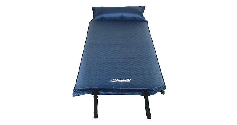 Coleman Self-Inflating Sleeping Camp Pad with Pillow, 76" x 25", Blue