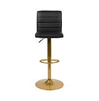 Set Of 2 Contemporary Height Adjustable Swivel Stools With Back And Pedestal Base Footrest