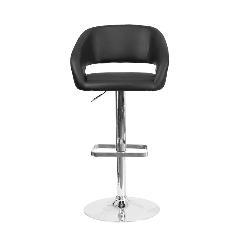 Rothko Modern Bar Stool Rounded Mid-Back Stool With Height Adjustable Swivel Seat