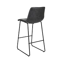 30 Inch Faux Bar Height Bucket Seat Stools, Set Of 2