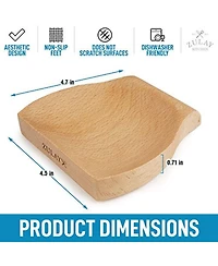 Zulay Kitchen Wood Spoon Rest For Kitchen - Smooth Wooden Spoon Holder For Stovetop