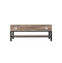 Green River Rustic Farmhouse Entryway Bench With Bottom Storage Shelf