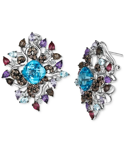 Le Vian Multi-Gemstone Cluster Statement Earrings (15-5/8 ct. t.w.) in 14k White Gold