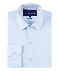 Dylan Park Men's Geometric Performance Stretch Button Down Dress Shirt
