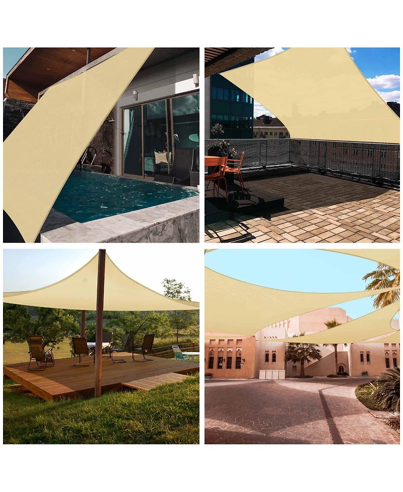 Yescom 16x16 Ft 97% Uv Block Square Sun Shade Sail Canopy Outdoor Patio Yard Poolside