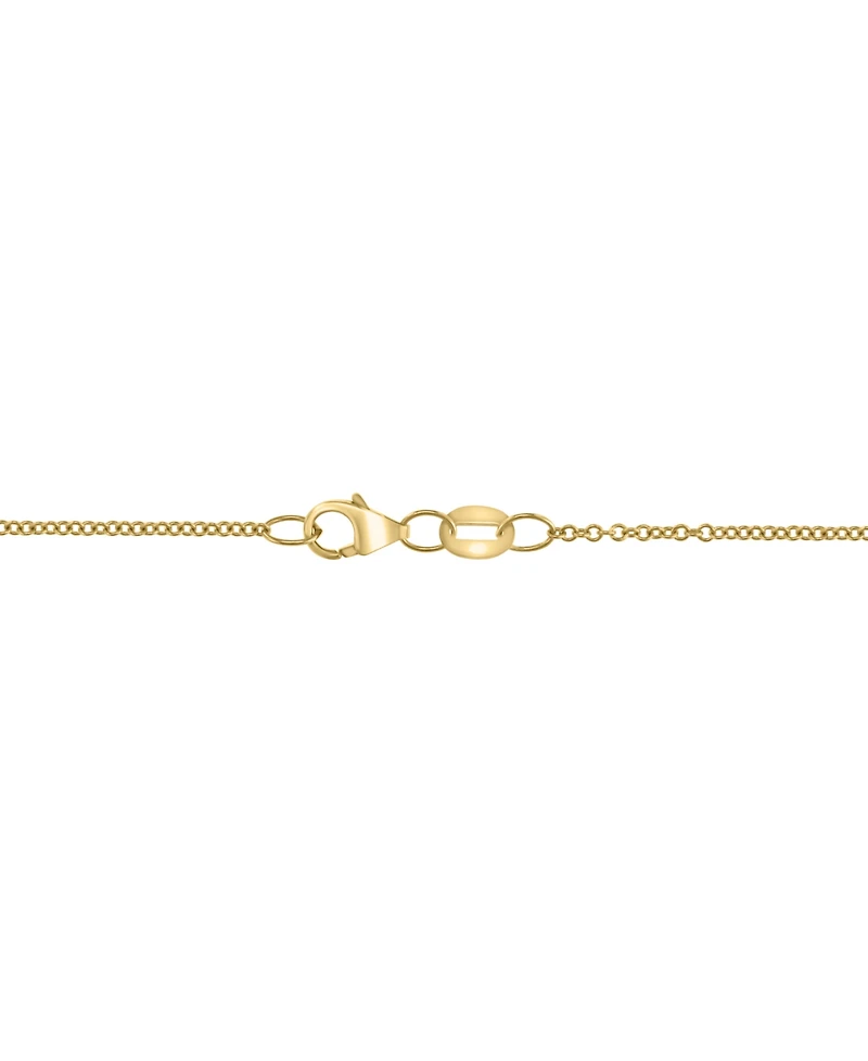 Effy Emerald (1-7/8ct. t.w.) & Diamond (1/6 ct. t.w.) Cluster Polished Circle 18" Pendant Necklace in 14k Gold