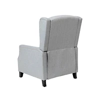 Mauro Contemporary Pushback Recliner With Accent Nail Trim-Wingback Manual