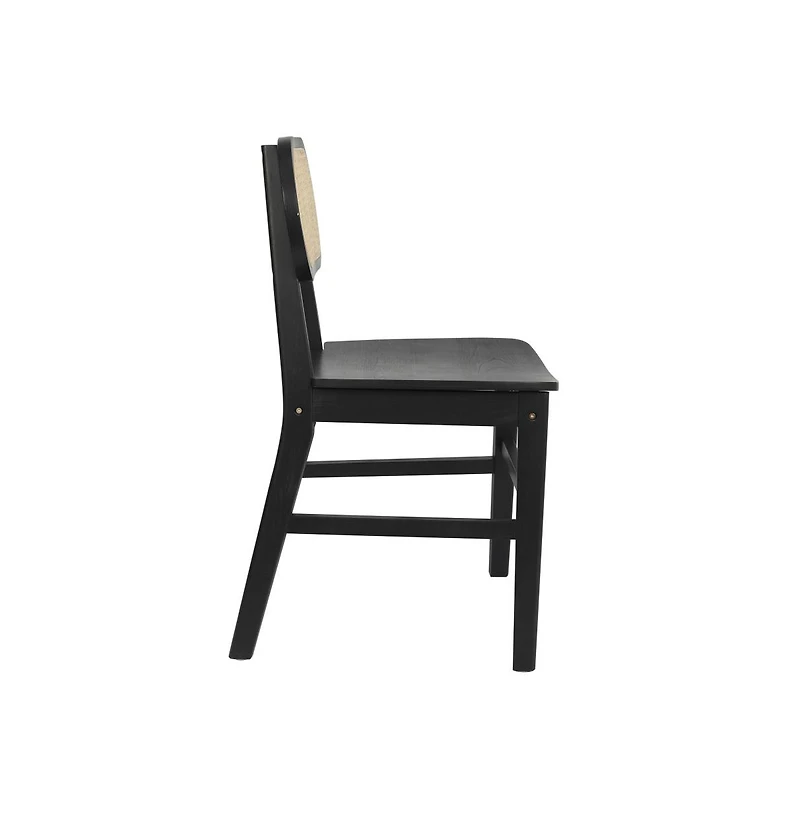 Analise Set Of 2 Cane Rattan Dining Chairs With Solid Wood Frames