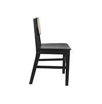 Analise Set Of 2 Cane Rattan Dining Chairs With Solid Wood Frames