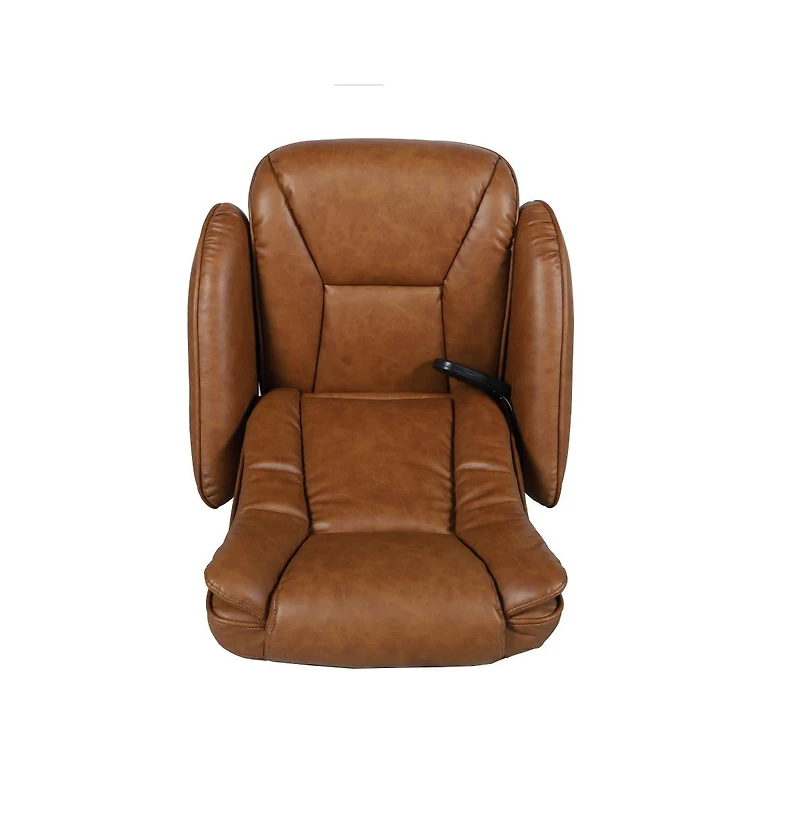 Massaging Multi-Position Plush Recliner Chair With Side Pocket And Ottoman