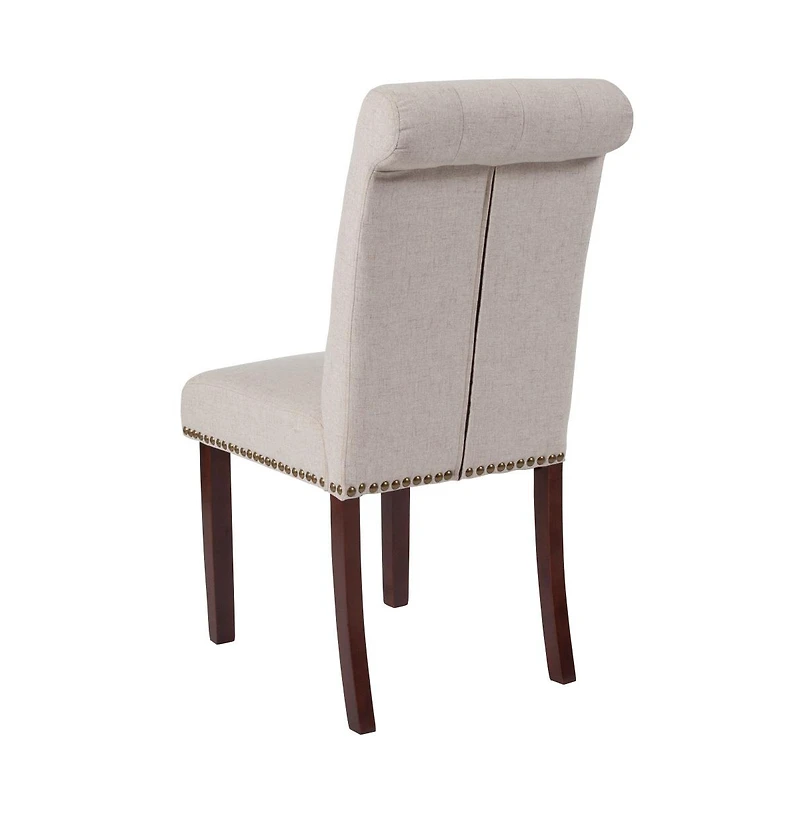 Merrick Lane Falmouth Upholstered Parsons Chair With Nailhead Trim - Set Of 6