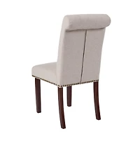 Merrick Lane Falmouth Upholstered Parsons Chair With Nailhead Trim - Set Of 6