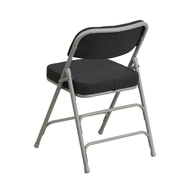 Emma+Oliver 4 Pack Premium Curved Triple Braced & Hinged Fabric Upholstered Metal Folding Chair