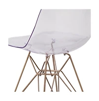 Ghost Chair With Gold Metal Base