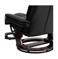 Multi-Position Stitched Recliner & Ottoman With Swivel Base