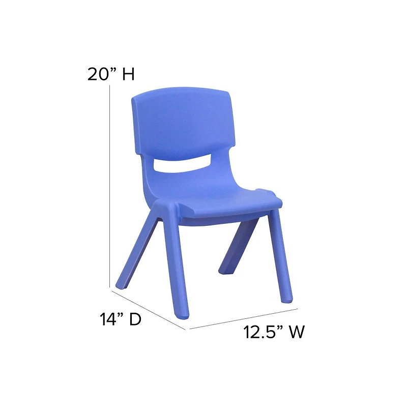 4 Pack Plastic Stackable Pre-k/School Chairs With 10.5"H Seat