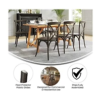 Merrick Lane Davisburg Stackable Wooden Cross Back Bistro Dining Chair