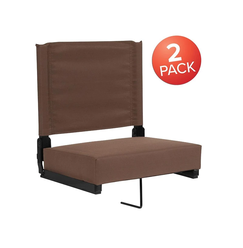Set Of 2 500 Lb. Rated Lightweight Stadium Chair With Ultra-Padded Seat