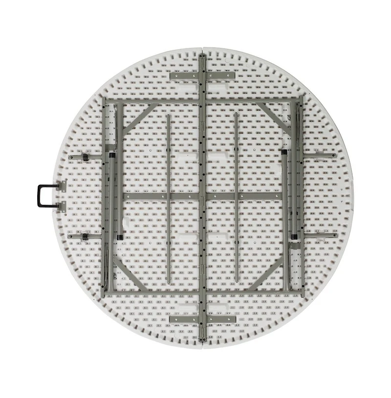 Emma+Oliver 5-Foot Round Bi-Fold Plastic Folding Table With Carrying Handle