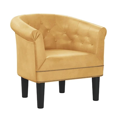 Tub Chair Gold Faux Leather