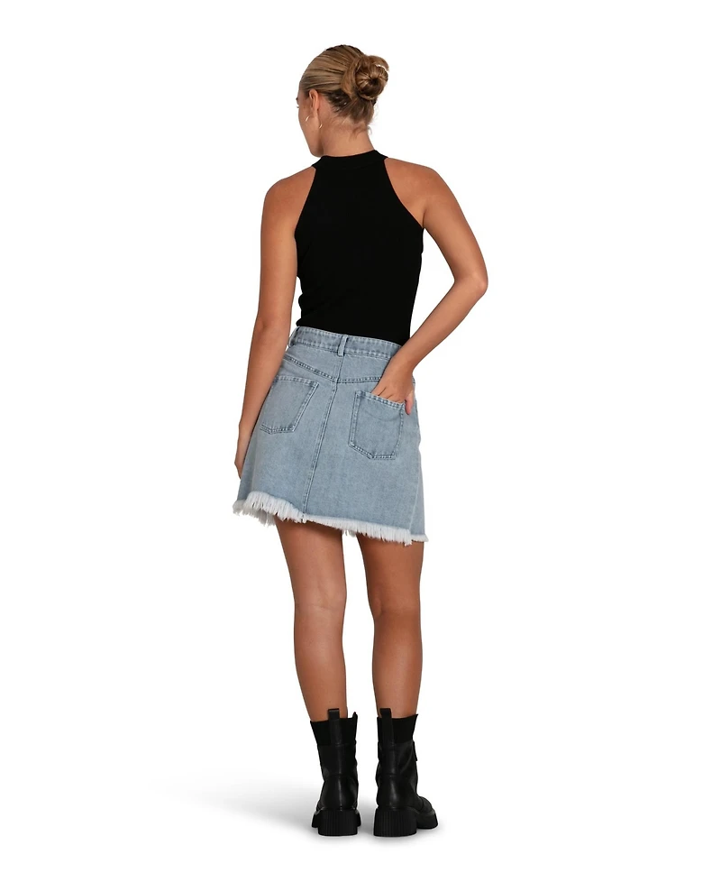 Belle & Bloom Women's Dance With Me Denim Mini Skirt