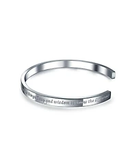 Bling Jewelry Inspirational Message Quotable Religious Mantra Stackable Serenity Prayer Cuff Bracelet Stainless Steel