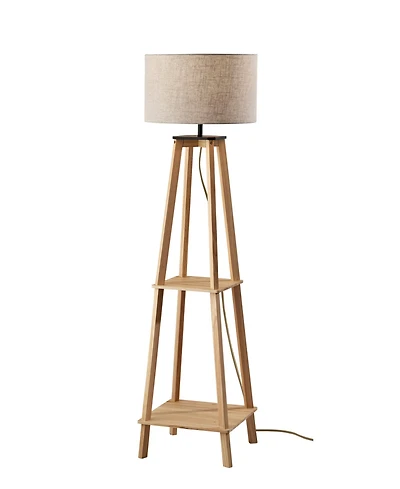 Adesso 59.75" Wood Kirby Shelf Floor Lamp