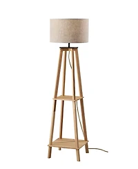 Adesso 59.75" Wood Kirby Shelf Floor Lamp