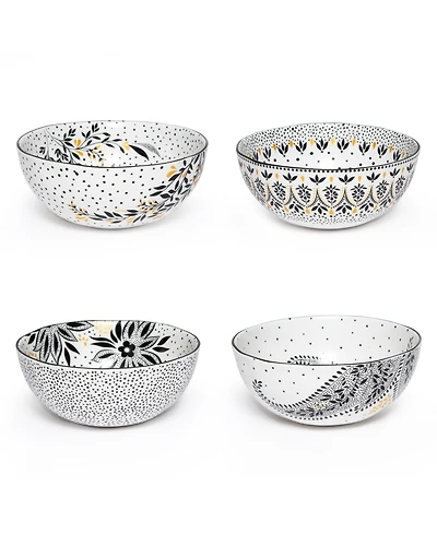 Portmeirion Sara Miller Artisanne Noir Cereal Bowls, Set of 4