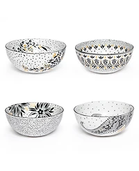 Portmeirion Sara Miller Artisanne Noir Cereal Bowls, Set of 4