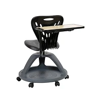 Mobile Desk Chair - 360° Tablet Rotation And Storage Cubby