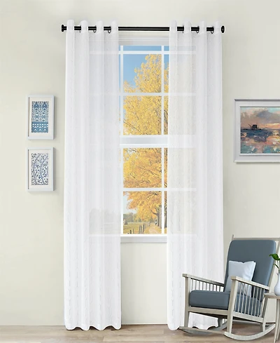 Superior Modern Cormac Printed Sheer Wrinkle Resistant 2-Piece Curtain Set with Grommet Top Header, 52" X 84"