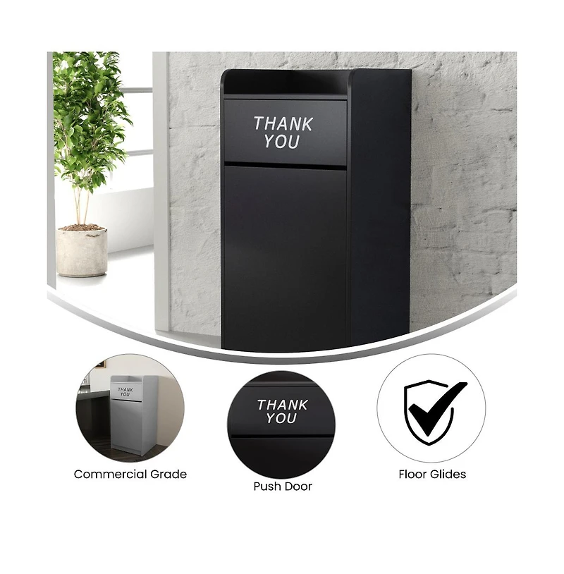 Emma+Oliver Wood Tray Top "Thank You" Restaurant Food Court Receptacle