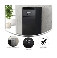 Emma+Oliver Wood Tray Top "Thank You" Restaurant Food Court Receptacle