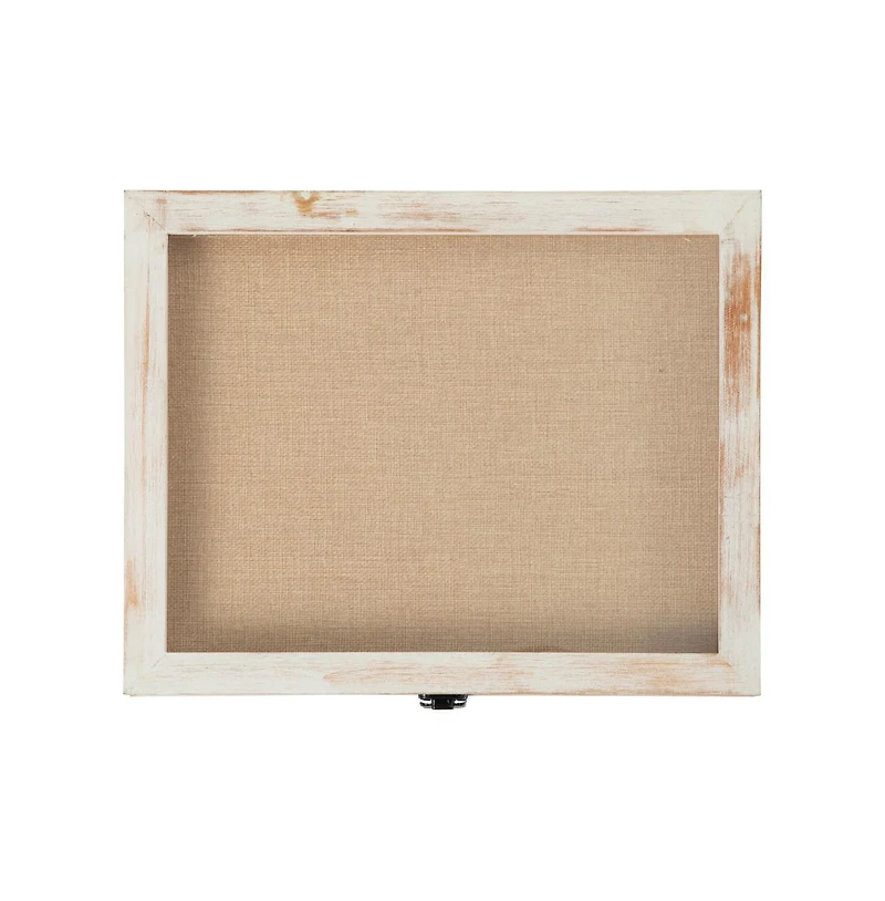 Wood Shadow Box Display Case - Solid Wood With Acrylic Window - Security Latch - For Mementos And Keepsakes