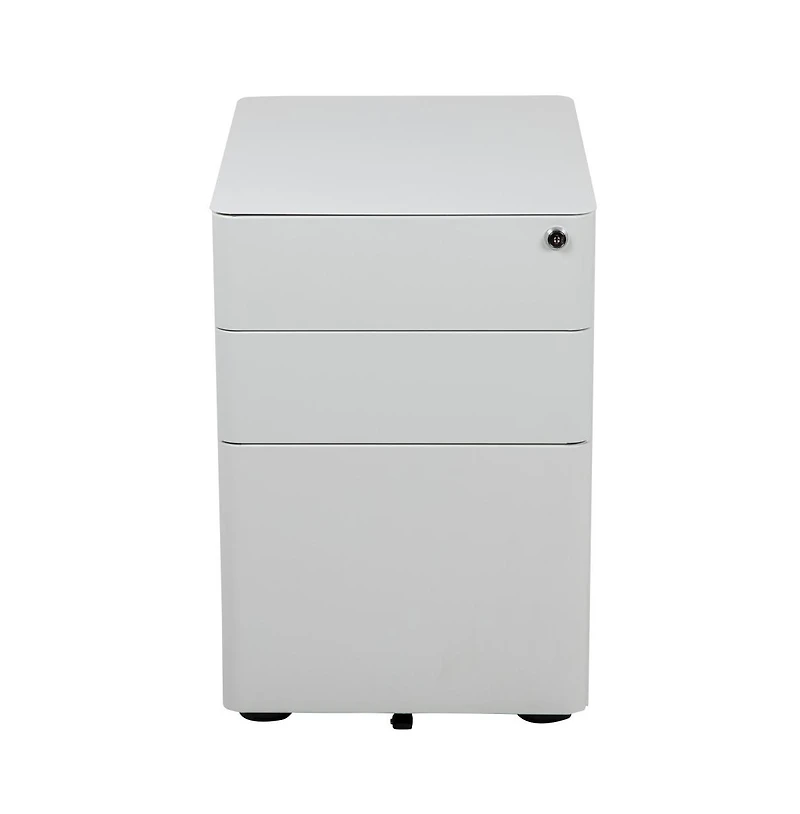 Emma+Oliver Modern 3-Drawer Mobile Locking Filing Cabinet Storage Organizer
