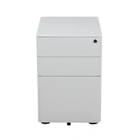 Emma+Oliver Modern 3-Drawer Mobile Locking Filing Cabinet Storage Organizer