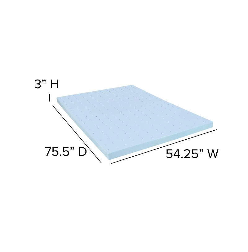 Inch Gel Infused Cool Touch CertiPUR-us Certified Memory Foam Topper