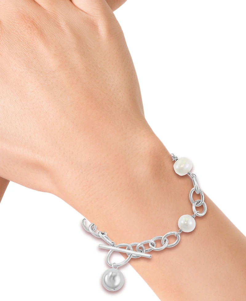 Effy Freshwater Potato Pearl (8mm) Open Link Toggle Bracelet in Sterling Silver